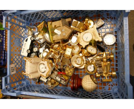 A mixed collection of items: to include Novelty clocks in ceramic and metal etc