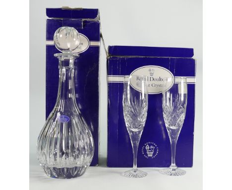 Royal Doulton Crystal Glass Decanter &amp; Glasses: