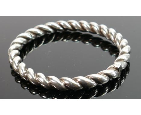 Silver rope twist bangle, 16g: