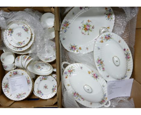 Minton Marlow Dinner service: Six dinner plates, 6 lunch plates, 6 soup bowls, 6 side plates, 6 cups and saucers, milk, sugar