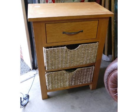 Modern light Oak Telephone / Storage Table: