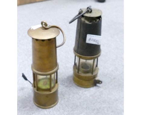 Richard Johnson &amp; similar Brass Safety Miners Lamp: later converted to electricity(2)