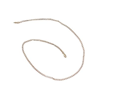 A 9ct gold neck chain, hammered curb links, 44cm long, 4.1g, with magnetic clasp.