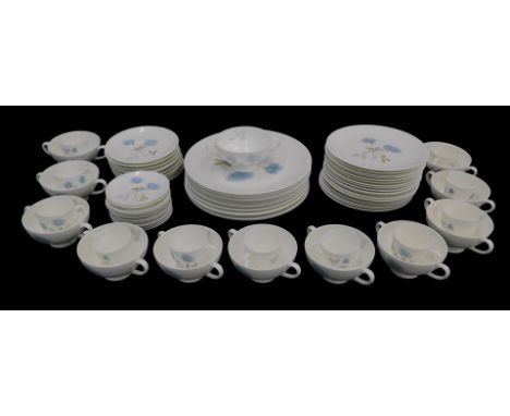 A Wedgwood Ice Rose pattern part dinner and coffee service, to include large plates, large number of side plates, etc.