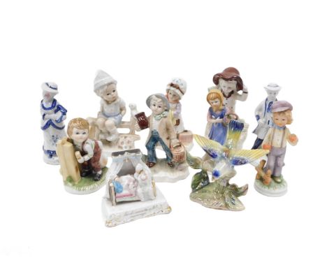 A group of 20thC and later ceramics, comprising German figures, fairing, Goebel type figure, etc. (1 tray)