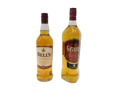A bottle of Bell's Finest Scotch whisky, Aged 8 Years, 70cl, and a bottle of Grants Blended Scotch whisky.