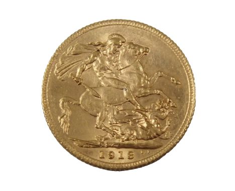 A George V full gold sovereign dated 1918. 