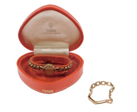 A Tudor Royale 9ct gold cased lady's wristwatch, the circular watch head with silvered dial, 1.5cm diameter, on a later expan