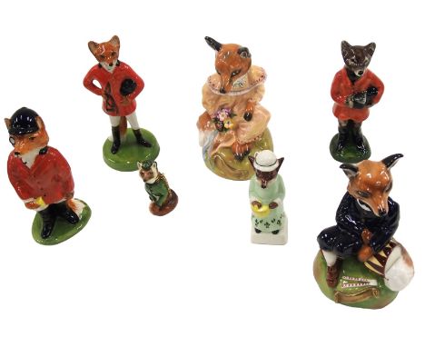 A group of boxed ceramics, comprising acorn hunting foxes, two Royal Stafford Mr &amp; Mrs Fox, another Fox, and a Royal Staf