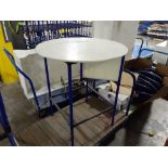 LOT: (5) Round Tables, 36'' diam, Plastic Top, Metal Base