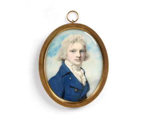 Richard Cosway RA (1742-1821): Portrait Miniature of William Joseph Denison, wearing a blue coat, white waistcoat and cravat,