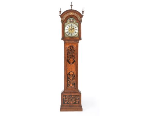 An Unusual Eight Day Longcase Clock with Rocking Eye Automata, signed Barnaby Matthews, Dublin, circa 1740, arched top with a
