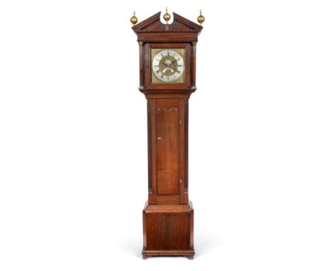 A Good Oak Thirty Hour Longcase Clock with Lunar Indication, signed Jonas Barber, Winster, numbered 561, circa 1762, broken a