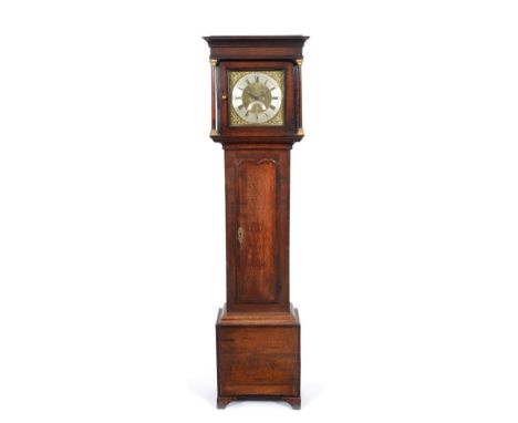 A Good Oak Thirty Hour Longcase Clock, signed Jonas Barber, Winster, numbered 677, circa 1764, flat top pediment, mahogany cr