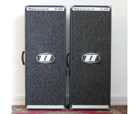 A pair of Dynacord S60 speaker columns, with leather carry handles, 46 x 117 x 25cm (2)