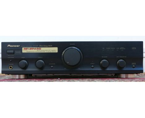 A Pioneer A-109 stereo amplifier, with manual 