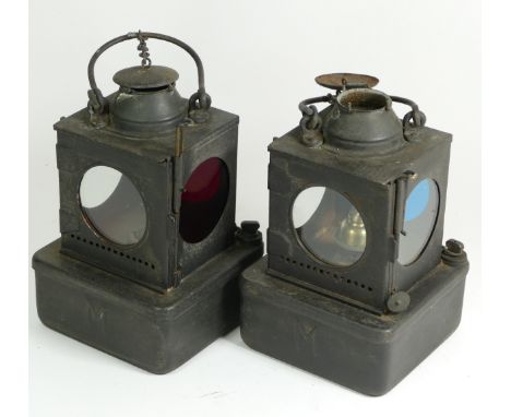 An 'L.N.E.R.' signal lamp, complete with burner and another without burner. (2)