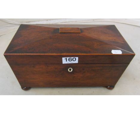 A 19th Century sarcophagus tea caddy with interior glass container