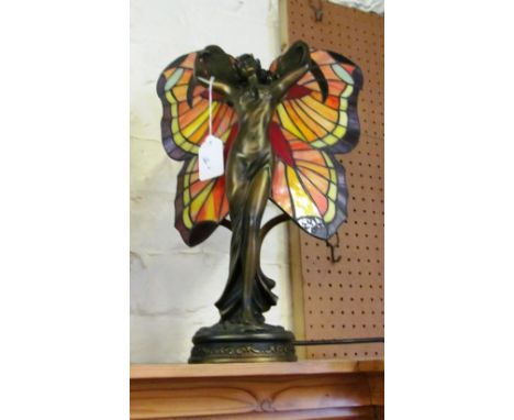 A butterfly wing table lamp