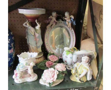 A porcelain mirror and other porcelain