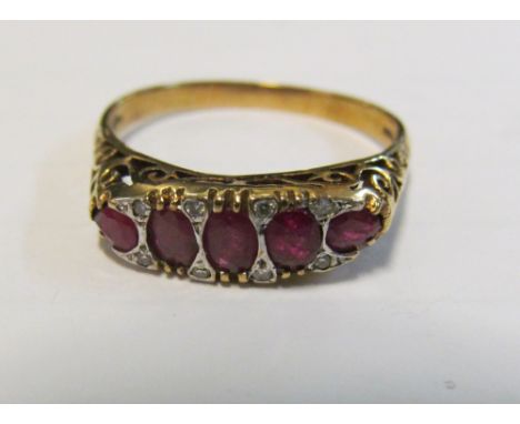 A 9ct ruby and diamond ring