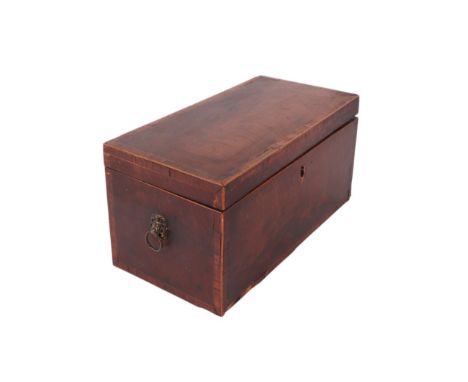 An early 19th century mahogany two-division tea caddy, 26cms wide.