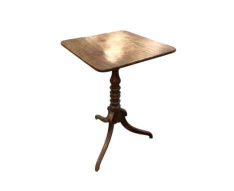 A 19th century mahogany occasional table on turned column and  tripod base, 47cms wide.