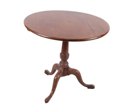 A 19th century mahogany tilt-top occasional table on turned column and tripod base, 82cms wide. Provenance: property of the l