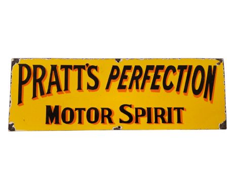 A "Pratt's Perfection Motor Spirt" enamel sign, 61 by 21cms.