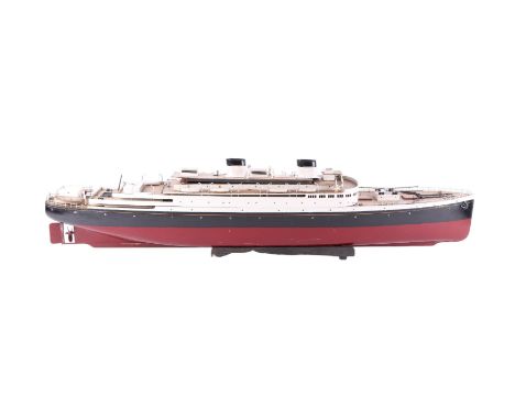 a Bassett-Lowke ocean going liner MV Georgic, circa 1932 steam powered ocean going liner model, with carved one-piece wooden 