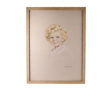 Early 20th century school - Portrait of a Young Girl - indistinctly signed lower right, pencil and gouache, 46 by 62cms.