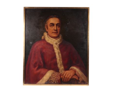 L. A. Lee (Victorian school) - Portrait of Pope Leo XIII - signed & dated '02 lower right, oil on canvas, framed, 63 by 75cms