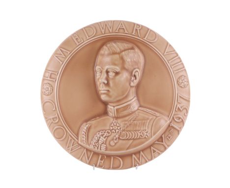 A Burleigh ware Edward VIII 1937 Coronation plaque, 27cms diameter.