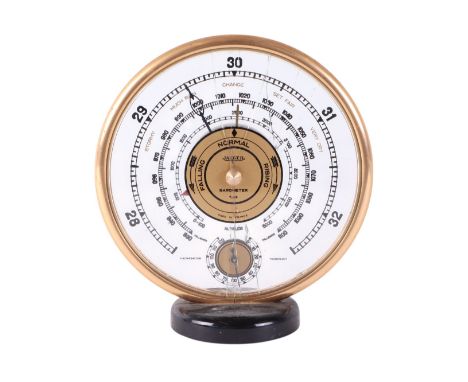 A Jaeger desktop barometer (a/f), 17cms diameter.