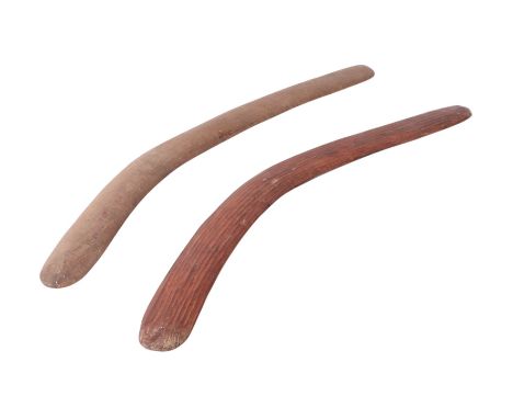 Two antique Aboriginal boomerangs, each approx 87cms long (2).