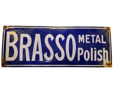 A "Brasso Metal Polish" enamel sign, 40 by 15cms.