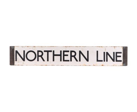 Railway interest:  A Northern Line enamel sign, possibly removed from a London Underground Northern Line train or platform si