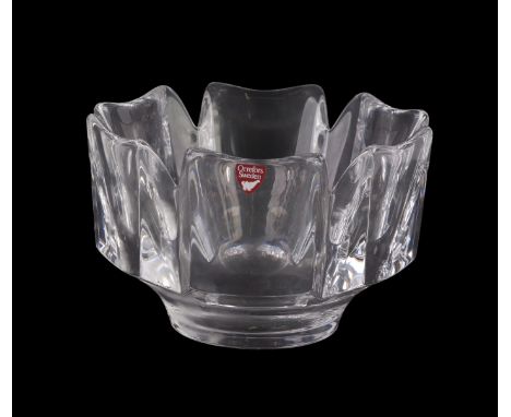 An Orrefors glass bowl, 15cm diameter.