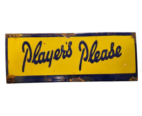 A "Players Please" enamel sign, 40 by 15cms. 