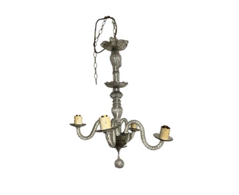 A Venetian glass four-branch chandelier, 60cms high.