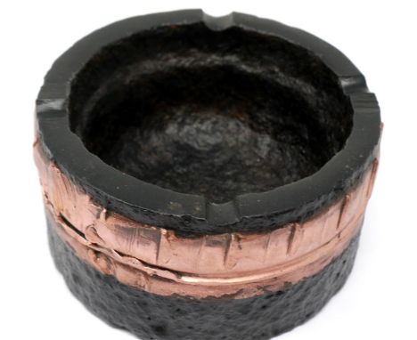 Restored WWI Trench Art ashtray made from an INERT WWI artillery shell base. P&amp;P Group 1 (£14+VAT for the first lot and £