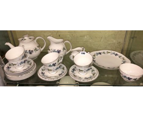 ROYAL DOULTON BURGUNDY BONE CHINA TEA SERVICE