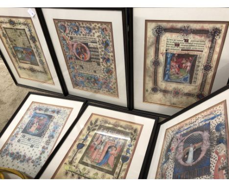 SET OF TWELVE PRINTS OF ILLUMINATED MANUSCRIPT PAGES