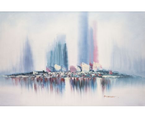 PATRICIA 'PAT' LARSENtätig 2. H. 20. Jh. OHNE TITEL    Acryl auf Leinwand. 60 x 90 cm (R. 70 x 100 cm). Unten rechts signiert
