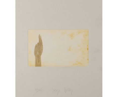 JOSEPH BEUYS1921 Krefeld - 1986 DüsseldorfSCHWURHAND (1980) Farbige Radierung mit Aquatinta und Lithographie auf gräulichem V