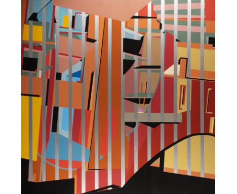 MONOGRAMMIST 'K.B.'tätig 2. Hälfte 20. Jh.OHNE TITEL (1994) Acryl auf Leinwand. 150 x 150 cm (R. 152 x 152 cm). Verso: Rückse