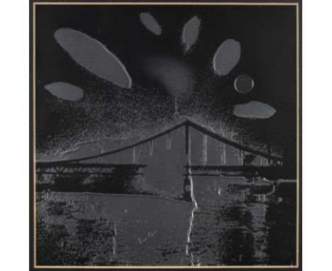 ADOLF LUTHER1912 Krefeld - 1989 ebendaMond II Siebdruck auf Aluminiumfolie, Spiegel. SM 43 x 43 cm (R. 55 x 55 ). Signiert un