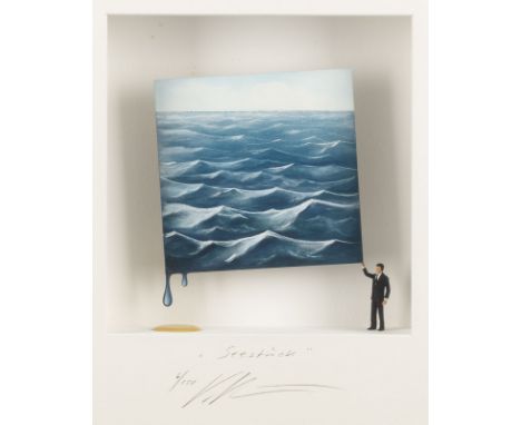 VOLKER KÜHN1948 Neuenkirchen'SEESTÜCK' 3-D-Bild, Mischtechnik. Passepartout-Ausschnitt 17 x 16,5 cm (R. 50 x 48 x. Unten mitt