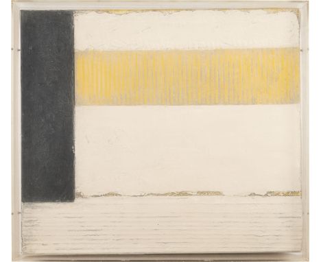 PETER ROYEN1923 Amsterdam - 2013 Düsseldorf'KLEINES SCHWARZES FELD I' (1992) Mischtechnik auf Leinwand. 48,5 x 42,5 cm (R. 50
