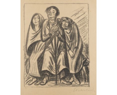 ERNST BARLACH1870 Wedel - 1938 Rostock'RAST' (1924) Lithografie auf gelblichem Bütten. DM 35,2 x 27,2 cm, BM 53,5 x 37,8 cm (